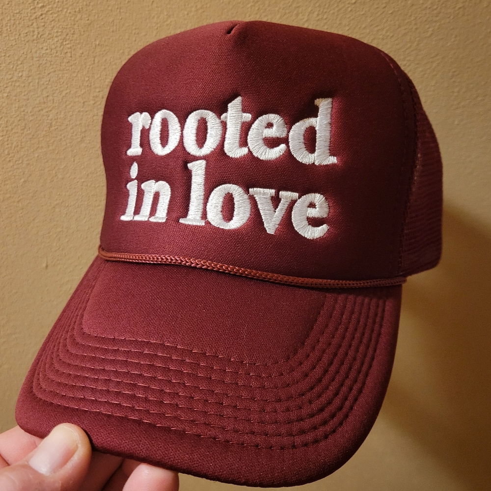 Maroon Trucker Hat Rooted In LOVE